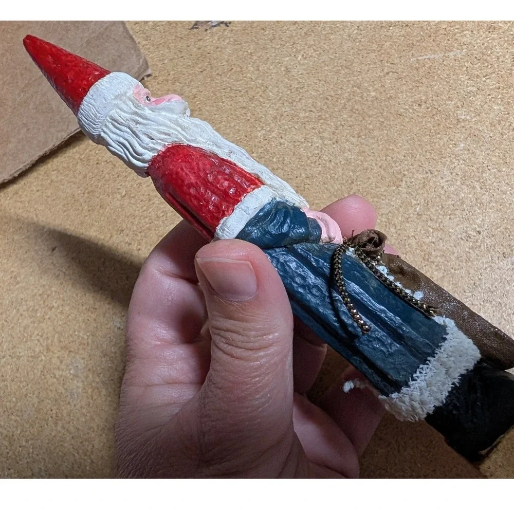 Vintage Belsnickle Santa Figurine Father Christmas Folk Art 7.5